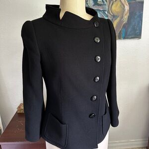 Armani Collezioni Black Button-Up Blazer